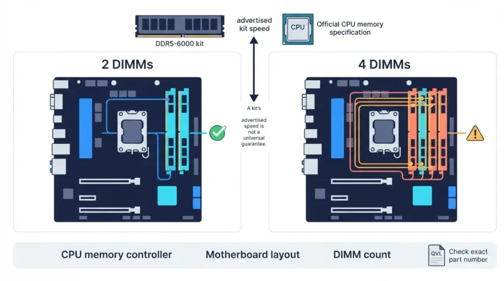 EXPO stability comparison between two-DIMM and four-DIMM RAM configurations