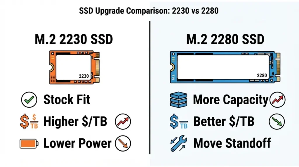 Comparison of 2230 and 2280 NVMe SSD for Steam Machine SSD upgrade